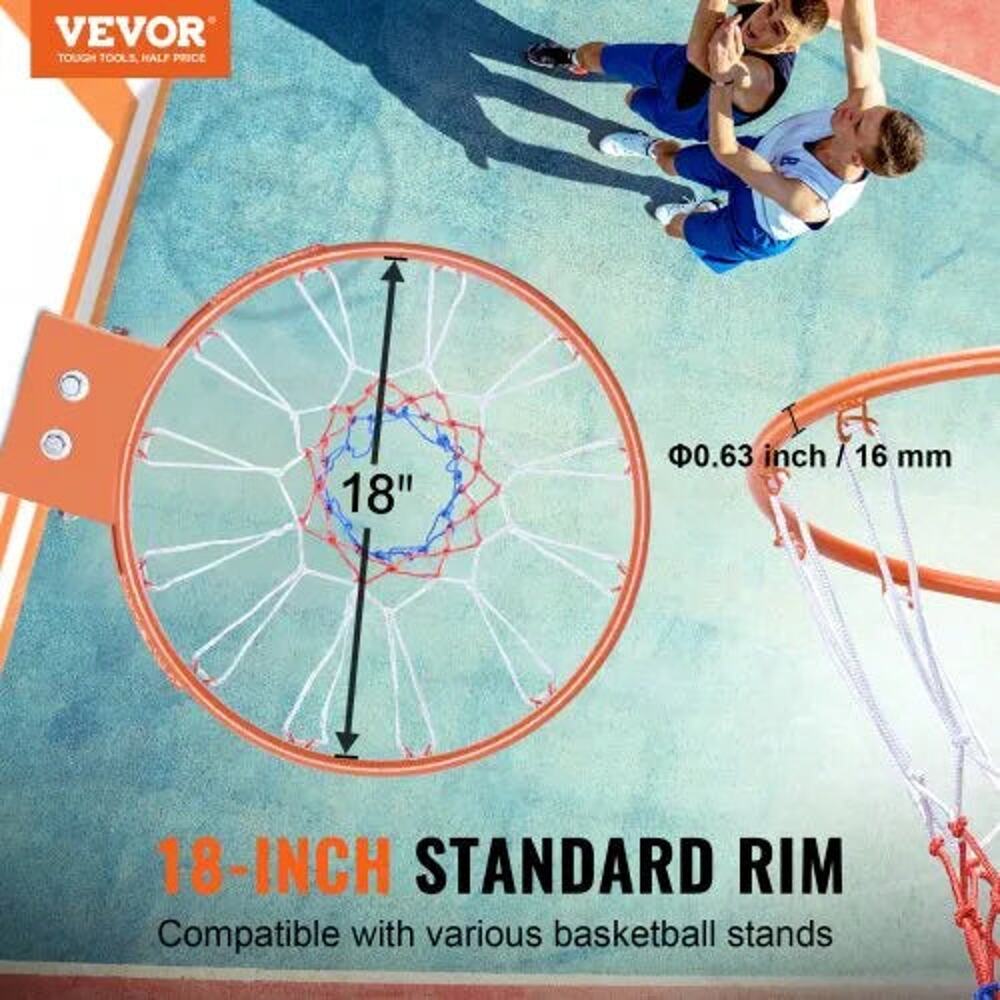 18-inch Flex Basketball Rim, Q235 Steel, Wall/Door Mount with Net- NWT - Picture 3 of 8